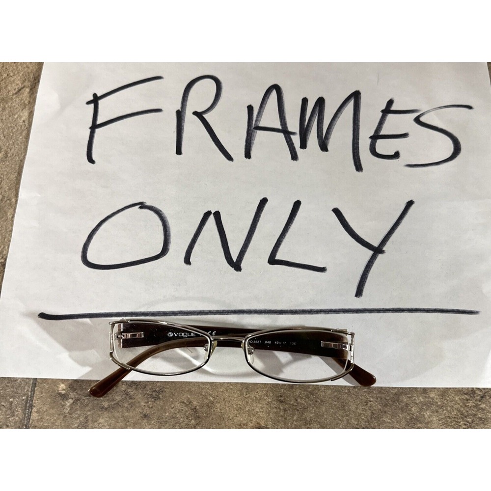 Vogue VO3687 848 Womens Tan Metal Rectangle Eyeglass FRAMES 49-17-135-25mm G15